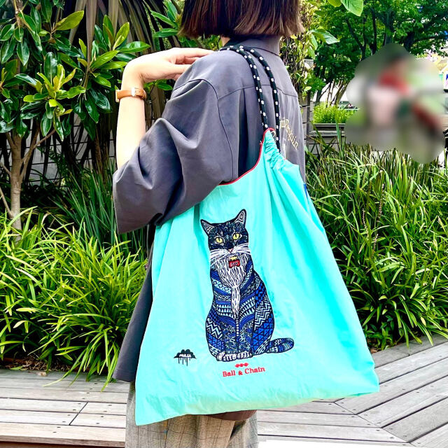 Ball&Chain　ボールアンドチェーン　ショッピングバッグ 　Mulga the artist CAT ネコ　Lサイズ